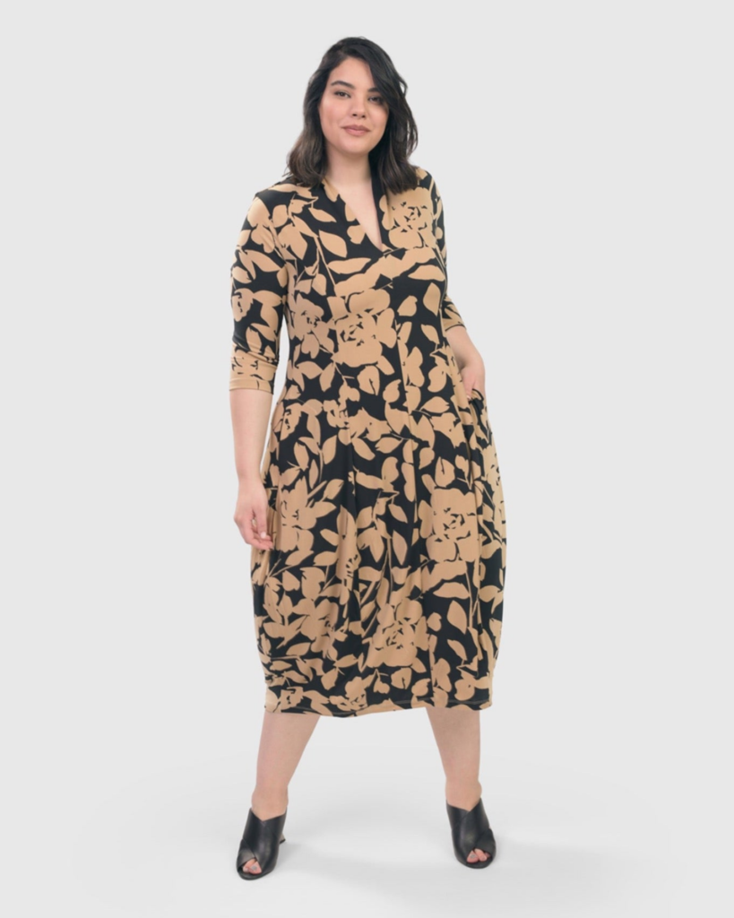 Missy or Plus, apple or pear, this dress silhouette accentuates the positive - The OLENA COCOON DRESS