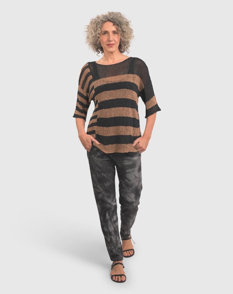 the sweaters are silky, stretchy and semi sheer, with stunning drape, layered and alone- Meet the SOFIA SWEATER